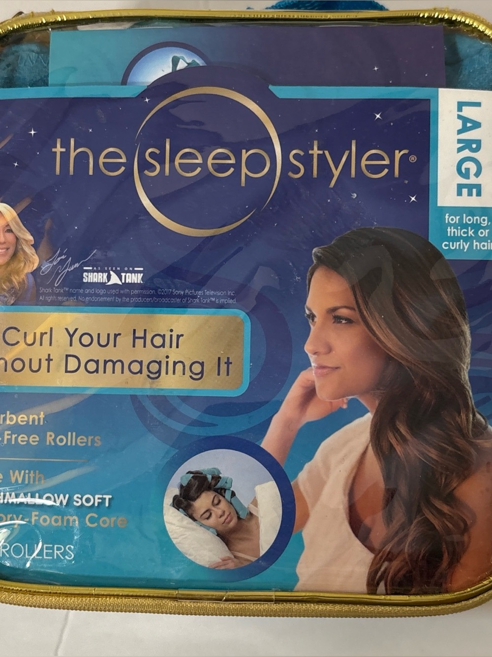 The Sleep Styler Large Rollers Heatless Hair Curlers Set 8 Rollers Shark Tank